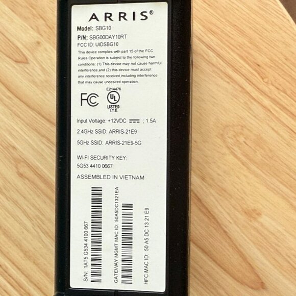 Arris SURFboard SB610 Internet Wi Fi Cable Modem With Power Adapter Working - Picture 9 of 12
